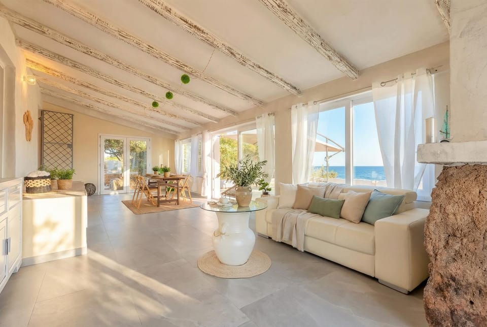 Living room, Seating area, Sea view