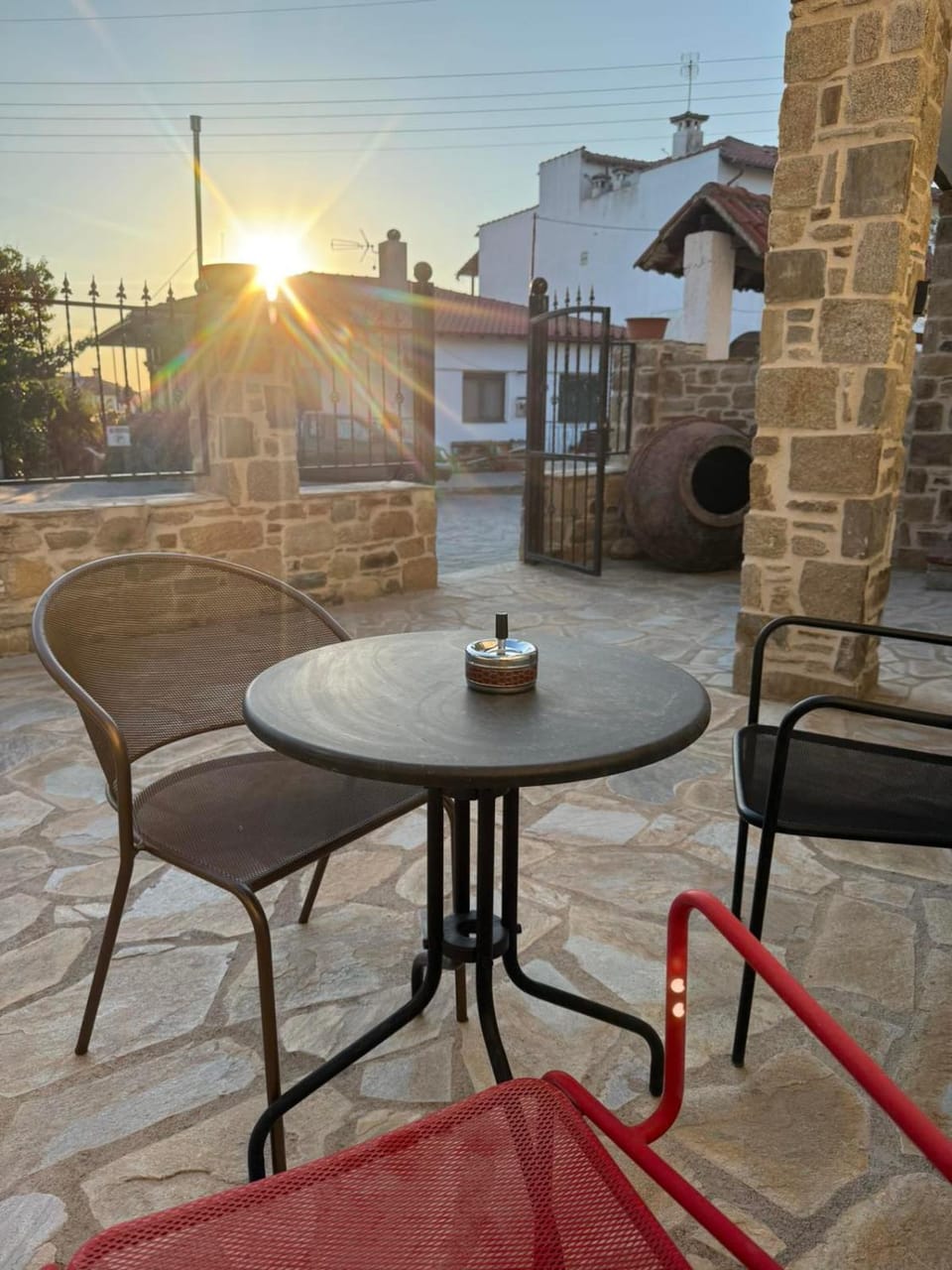 Property building, Patio, Day, View (from property/room), Seating area