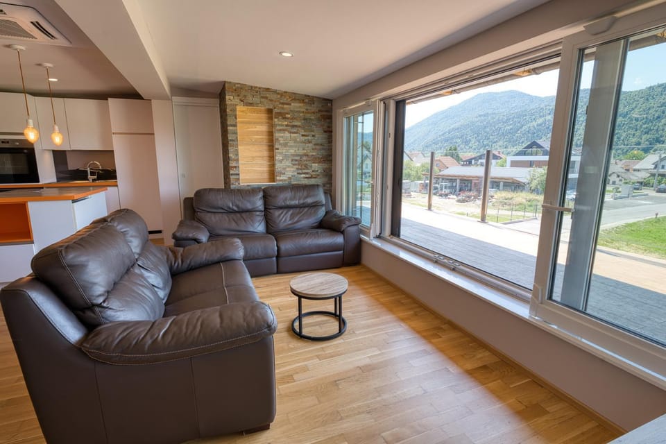 Patio, Living room, Mountain view