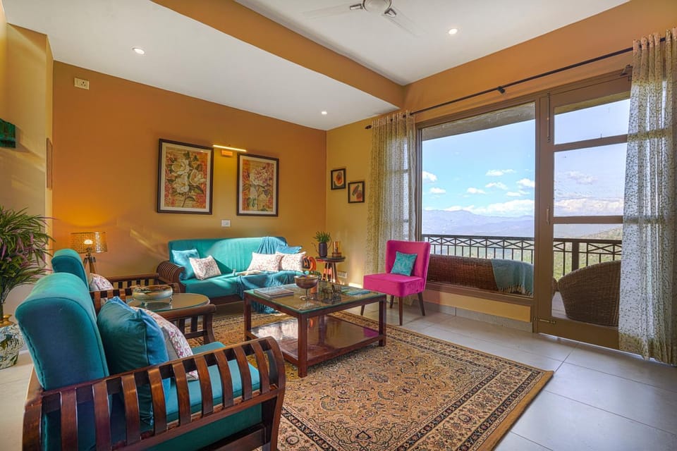 Natural landscape, View (from property/room), Balcony/Terrace, Living room, Seating area