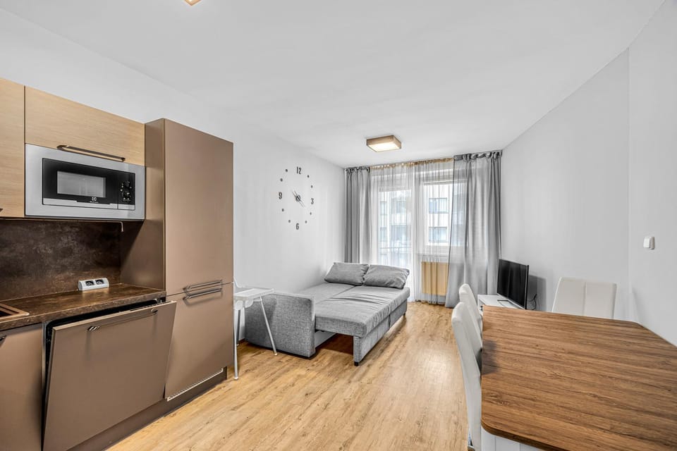 Bed, Living room, Dining area
