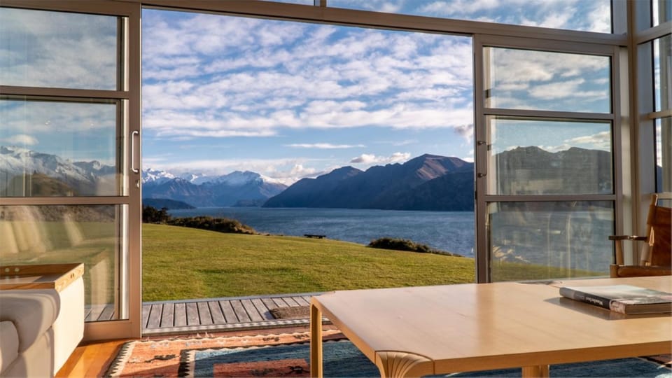 Strikingly designed in timber and glass Apartment in Wanaka