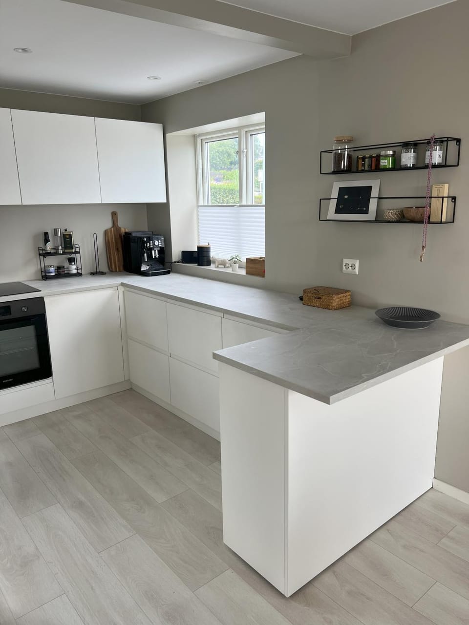 Kitchen or kitchenette, dishwasher, stove