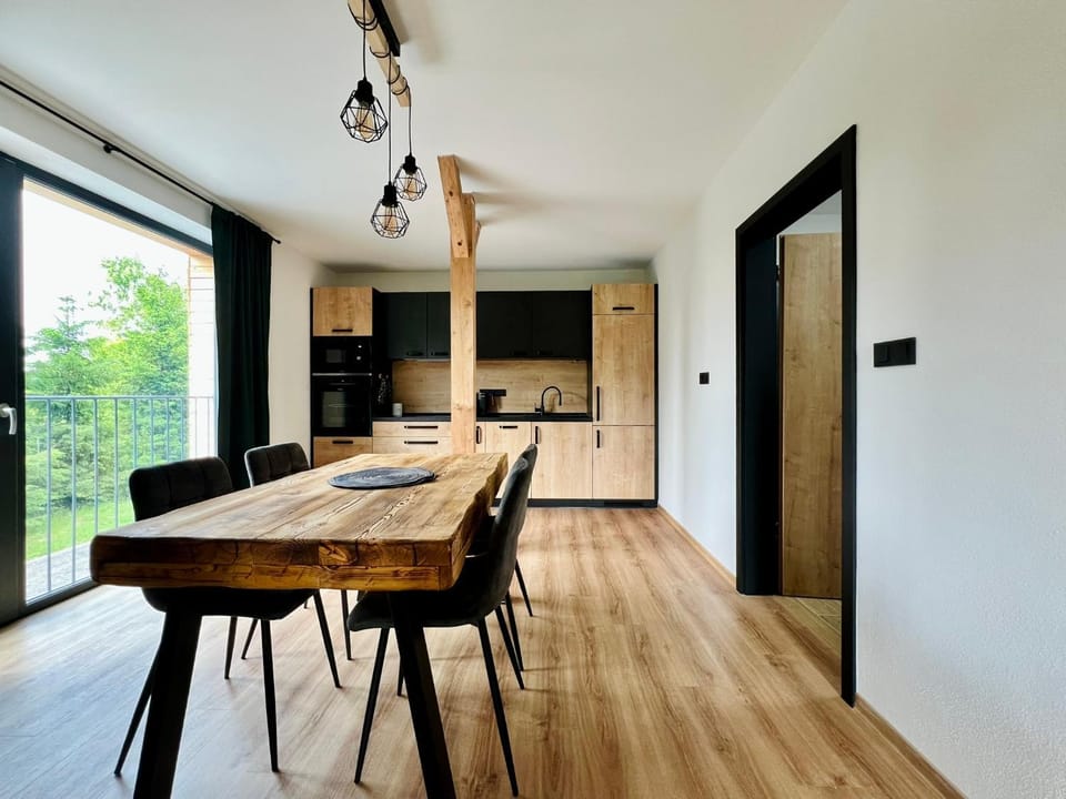 Kitchen or kitchenette, Dining area, stove