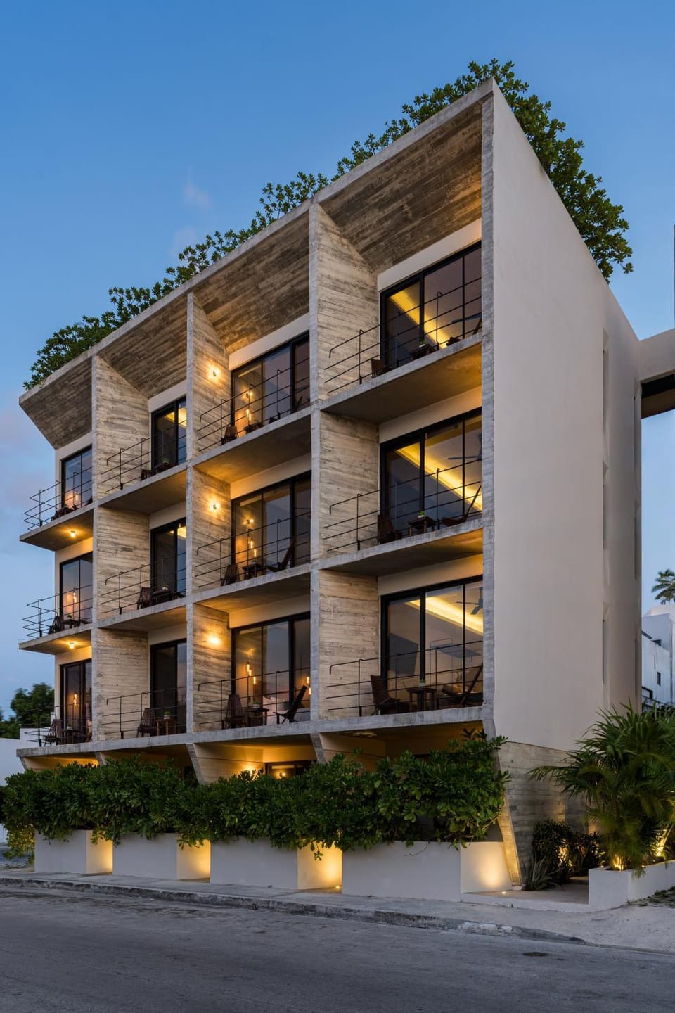Property building, Night, Parking