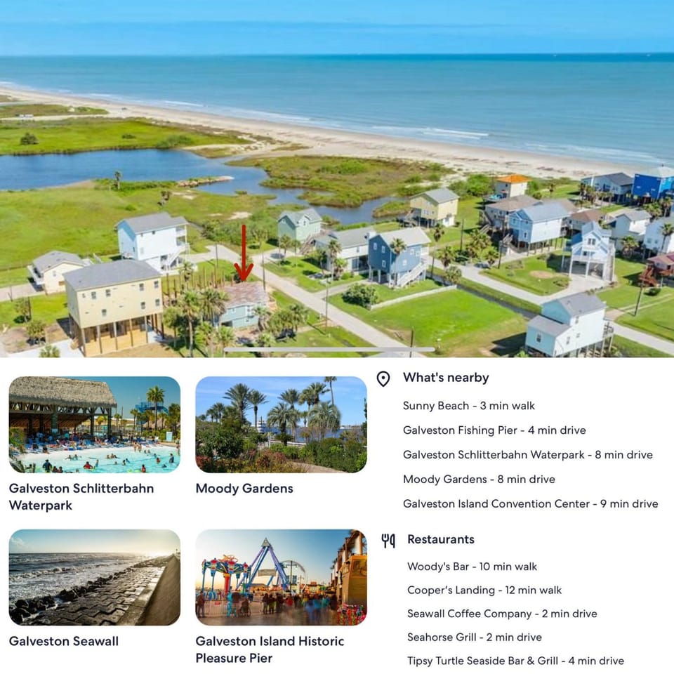 Beachside Get-A-Way - Walk to the Beach - 3 Bedroom 2 Bath House in Galveston Island