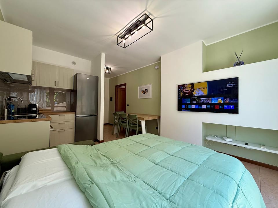 Bed, TV and multimedia, Photo of the whole room, stove