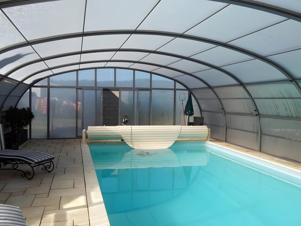 Property building, Living room, Swimming pool