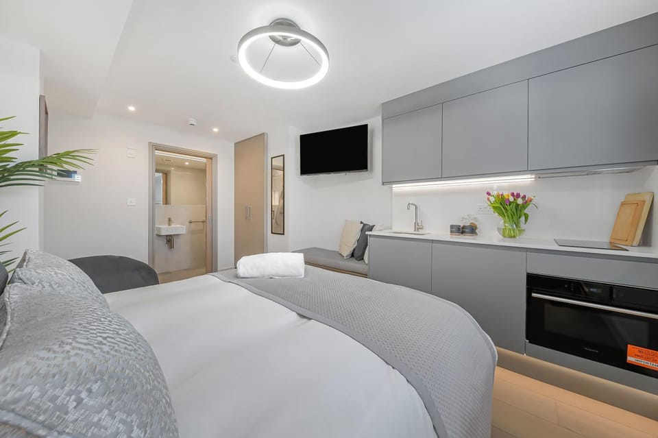 Bed, Kitchen or kitchenette, Photo of the whole room