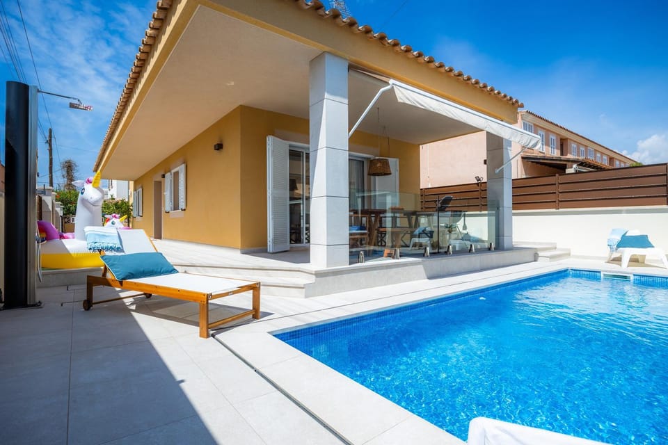 Property building, Living room, Swimming pool
