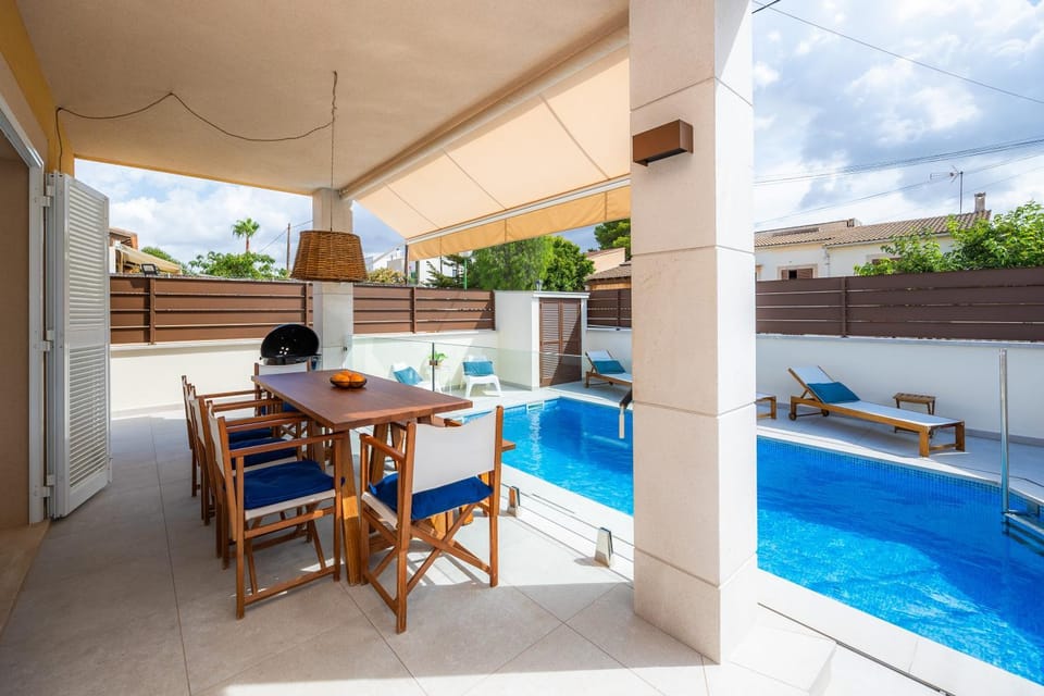 Property building, Living room, Swimming pool