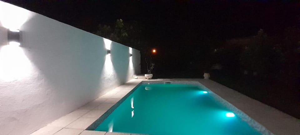 Night, Pool view, Swimming pool