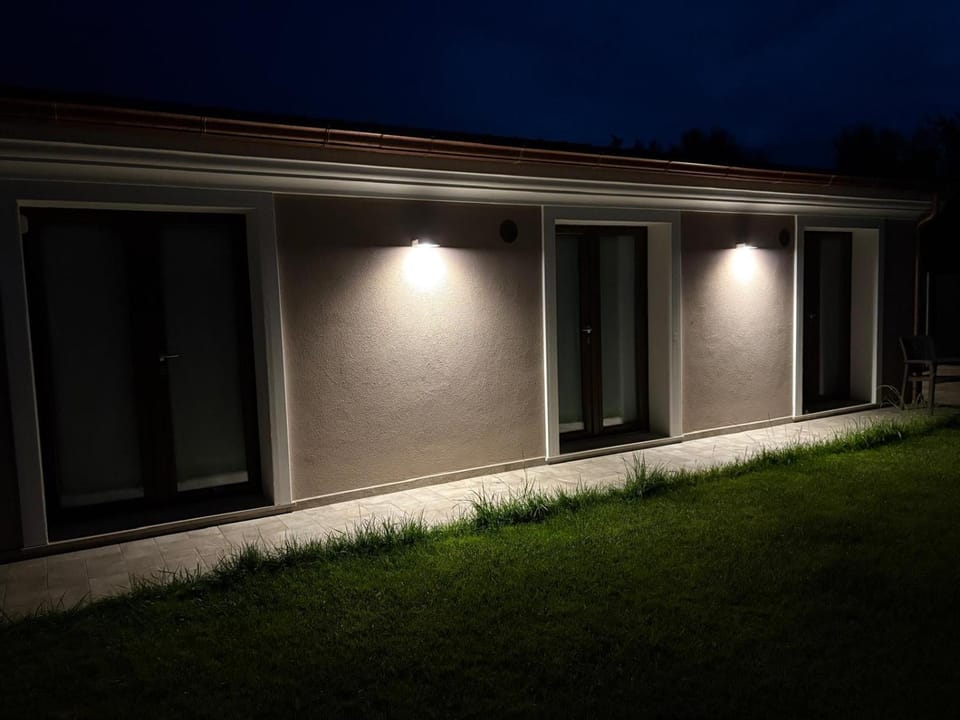 Property building, Night, Garden view