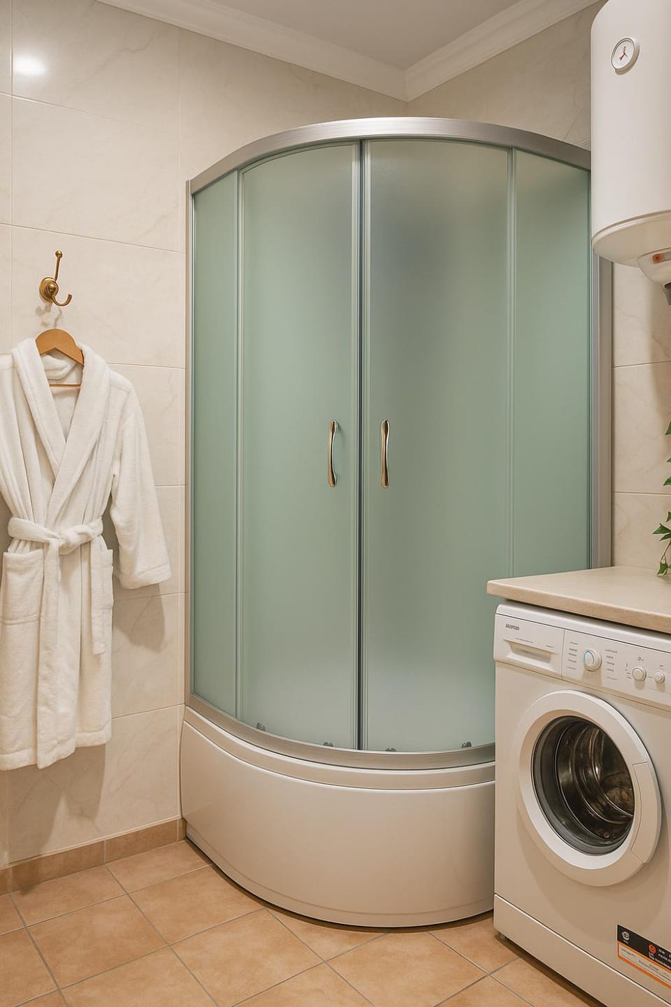 Shower, washing machine