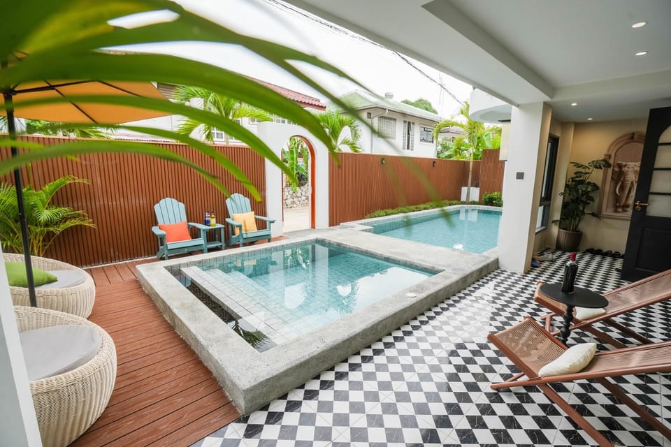 Pool view, sunbed