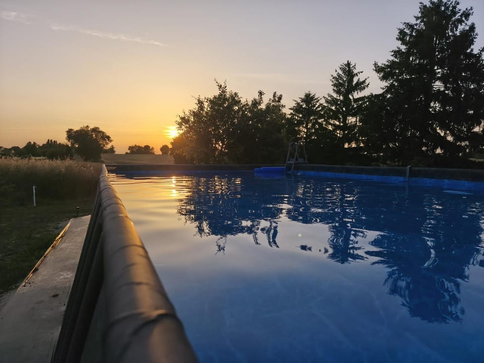Swimming pool, Sunset