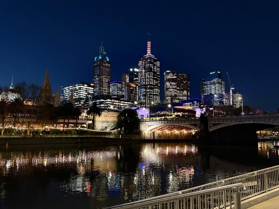 Night, City view, River view