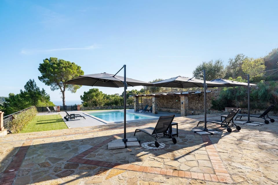 Property building, Living room, Swimming pool