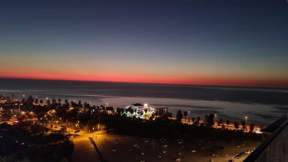 Night, Natural landscape, Balcony/Terrace, Beach, Sea view