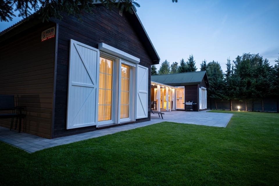 Property building, Night, Garden