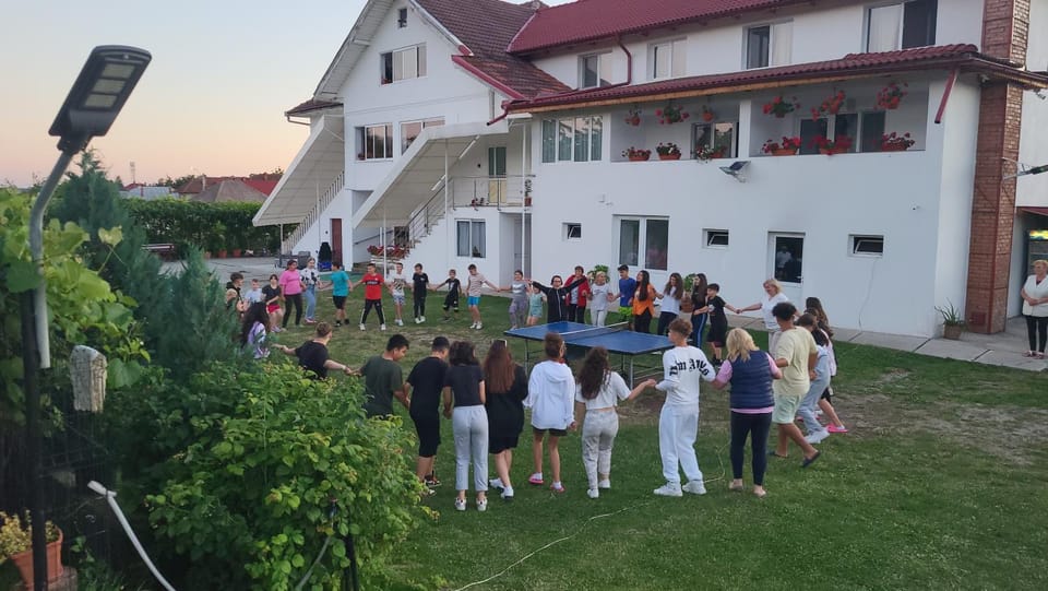 Property building, group of guests