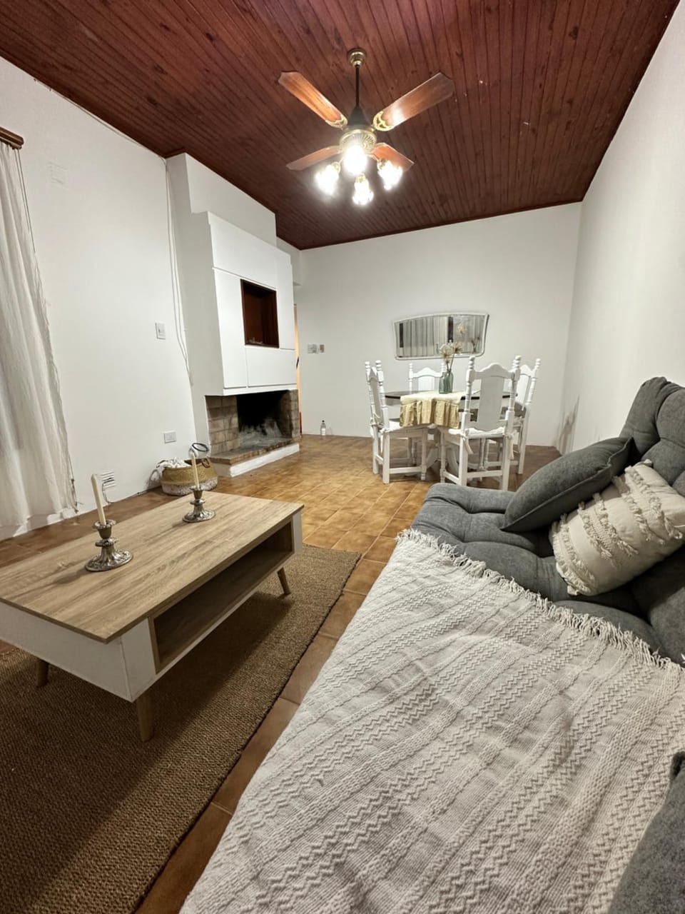 Living room, Dining area, fireplace