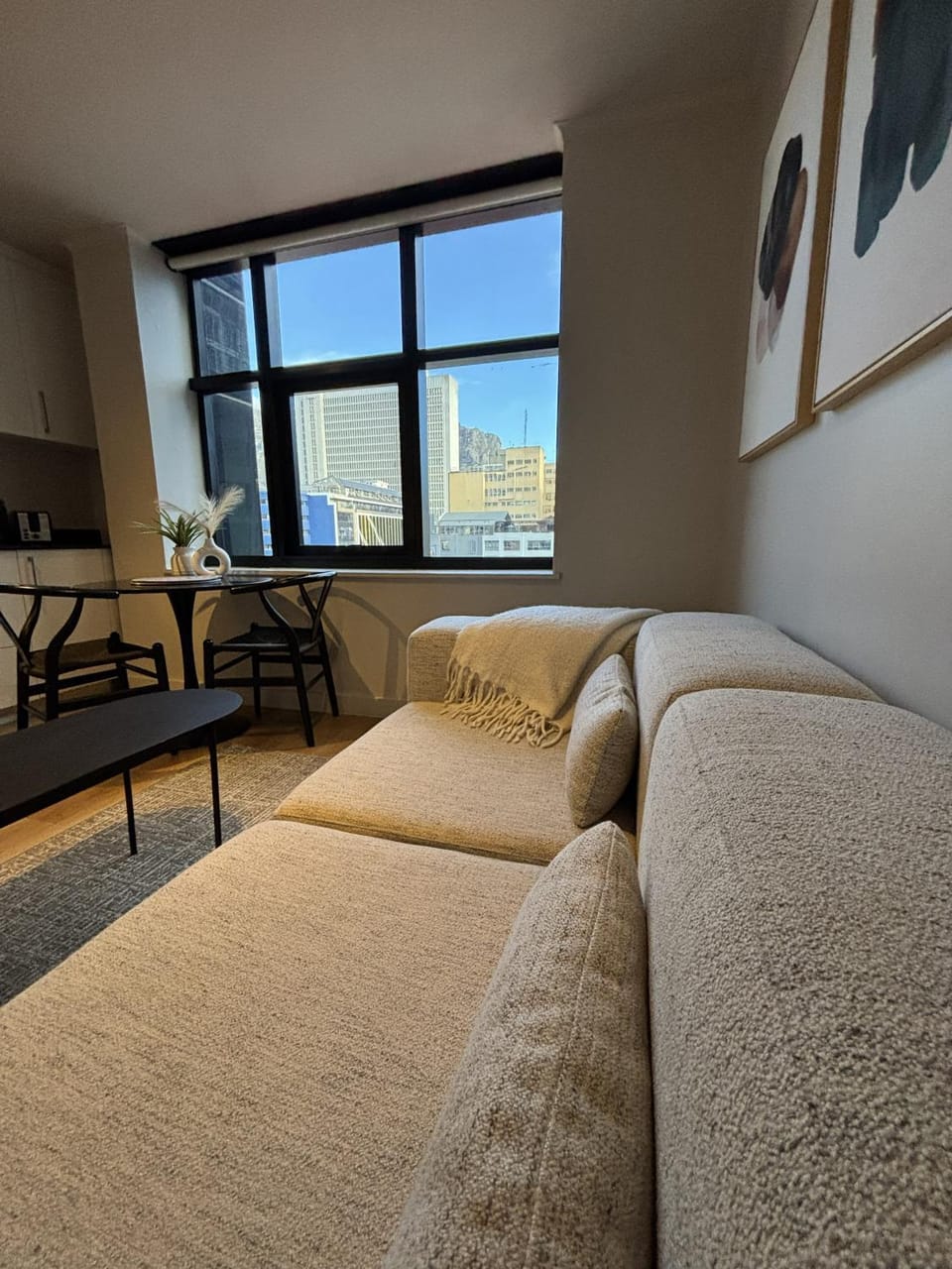 View (from property/room), Living room, Dining area, City view