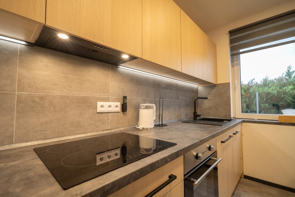 Coffee/tea facilities, Kitchen or kitchenette, dishwasher, oven, stove