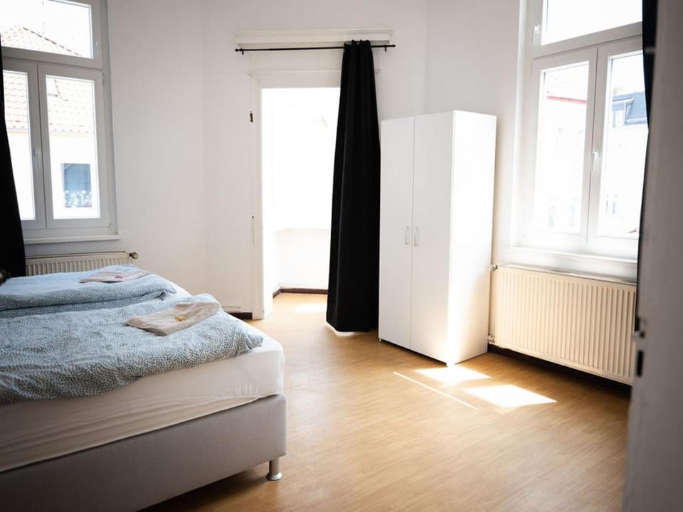 Bed, Photo of the whole room, Bedroom, towels, wardrobe