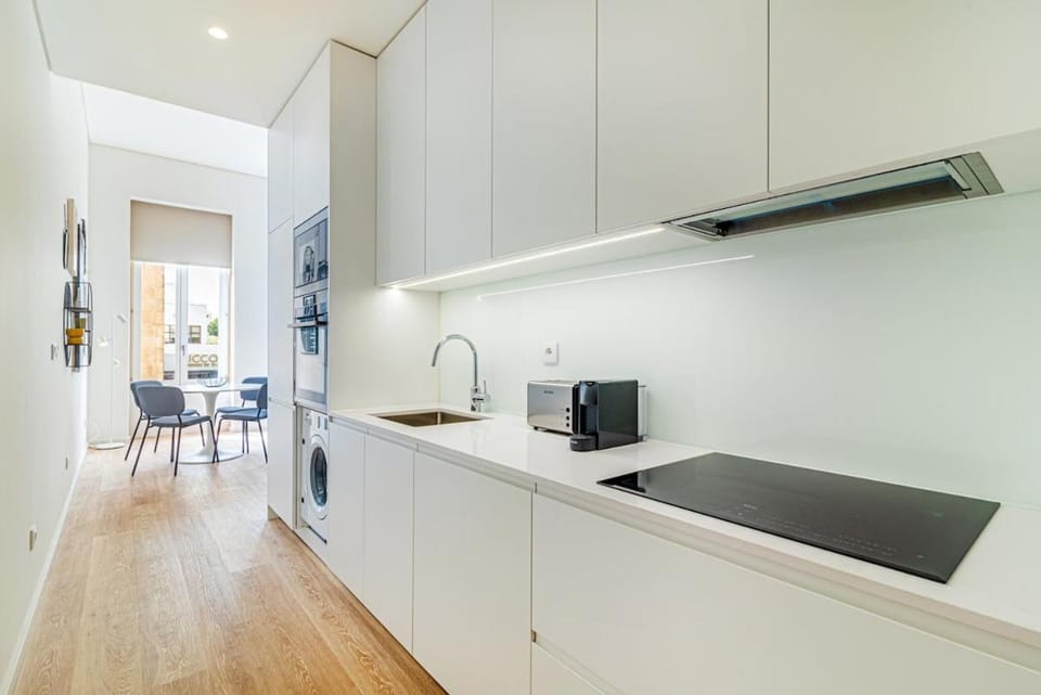 Kitchen or kitchenette, oven, stove, toaster