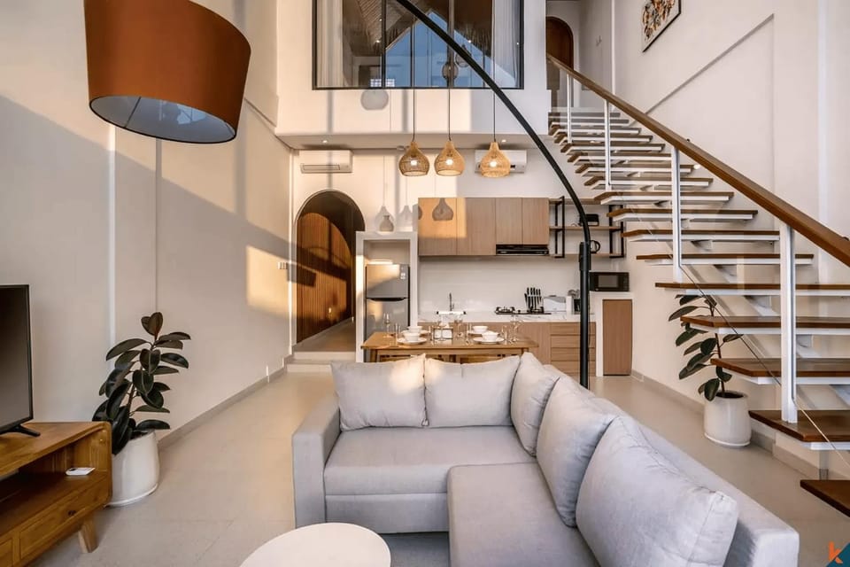 Kitchen or kitchenette, Living room, Seating area