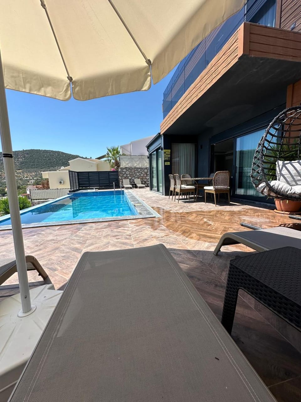 Mountain view, sunbed