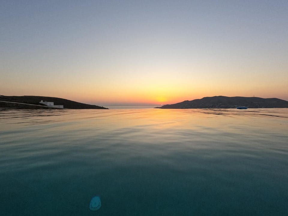Mountain view, Sea view, Swimming pool, Sunset