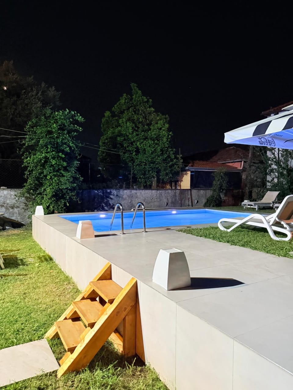 Night, Garden, Pool view, Swimming pool, Swimming pool