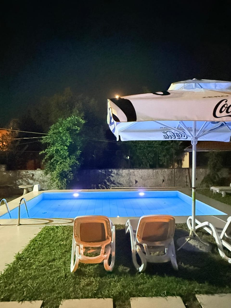 Night, Pool view, Swimming pool, Swimming pool