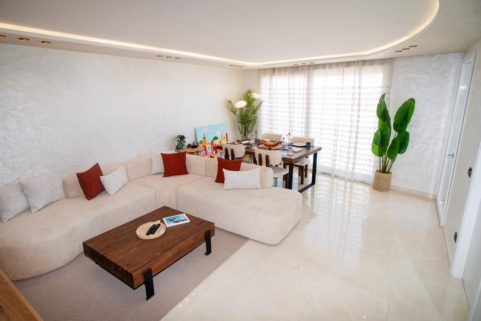 Luxury 2BR Sea View Apartment Modern Design & Balcony Malabata Hills Apartment in Tangier