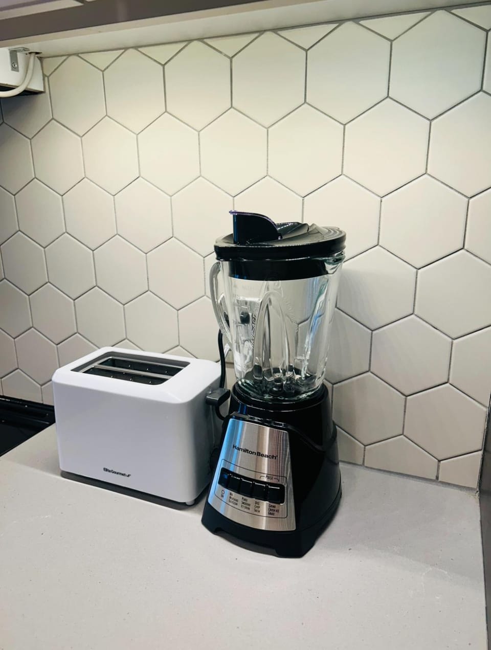 Kitchen or kitchenette, toaster