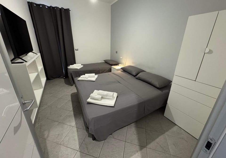 Bed, Photo of the whole room, Bedroom, towels, wardrobe