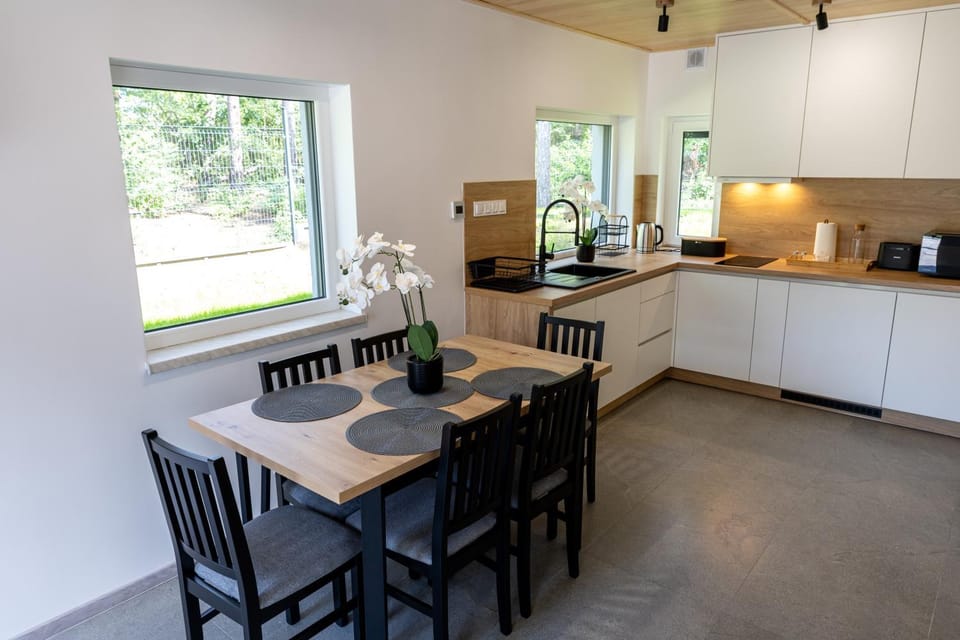 Kitchen or kitchenette, Dining area, stove