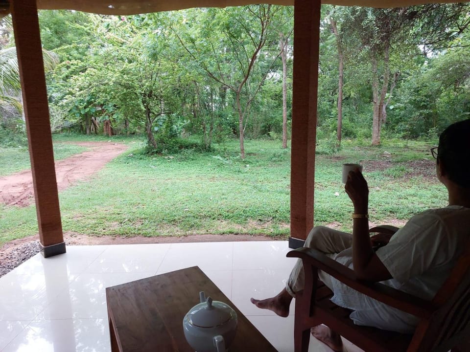 People, Natural landscape, Garden, Living room, Seating area, Garden view