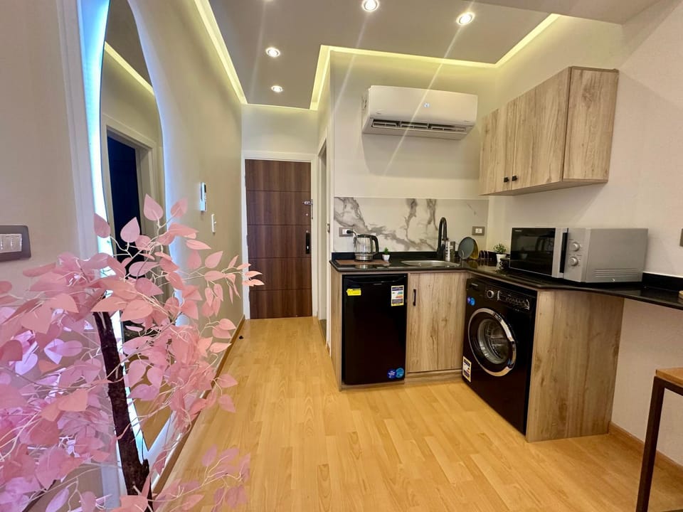 Facade/entrance, microwave, minibar, washing machine, kitchen