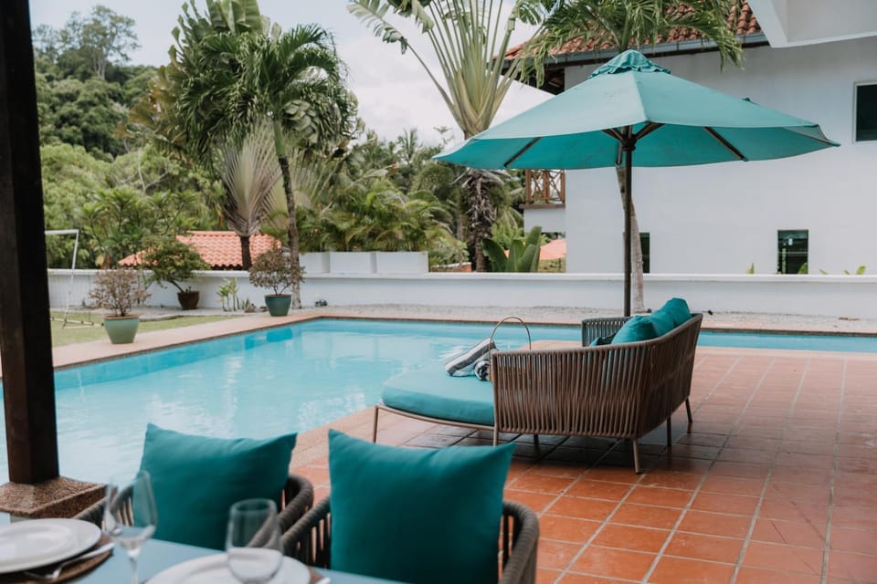 Patio, Seating area, Garden view, Swimming pool, sunbed