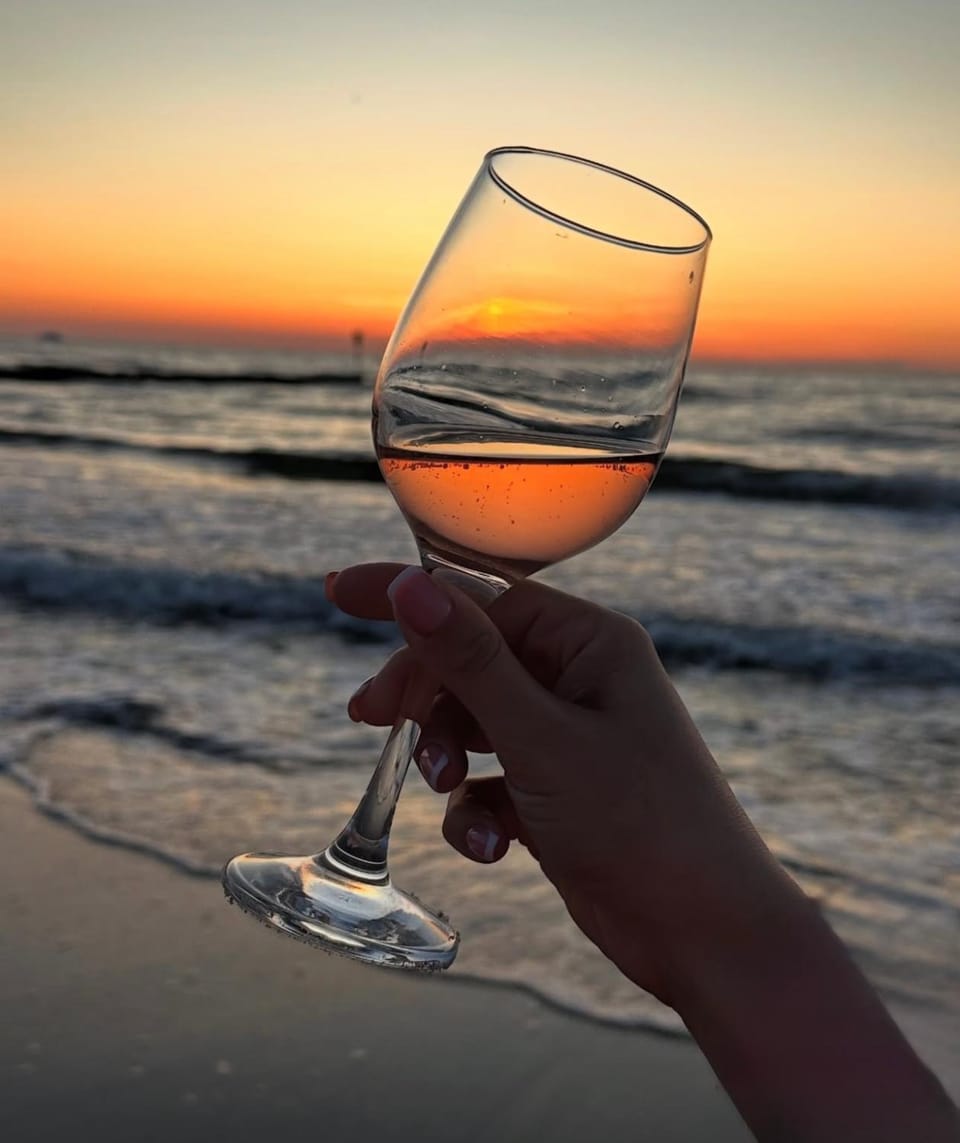 Beach, Sea view, Drinks, Sunset