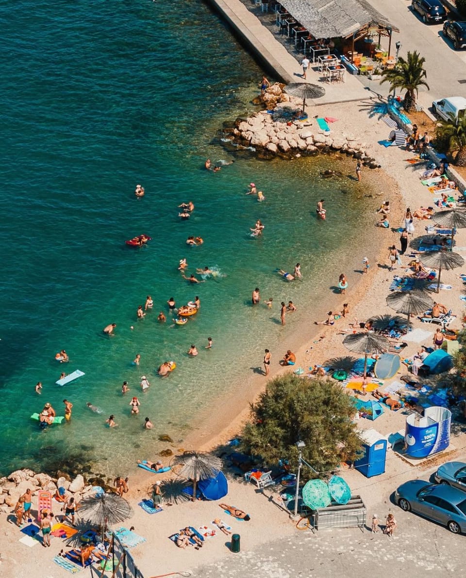 Day, People, Natural landscape, Bird's eye view, Beach, Sea view, group of guests