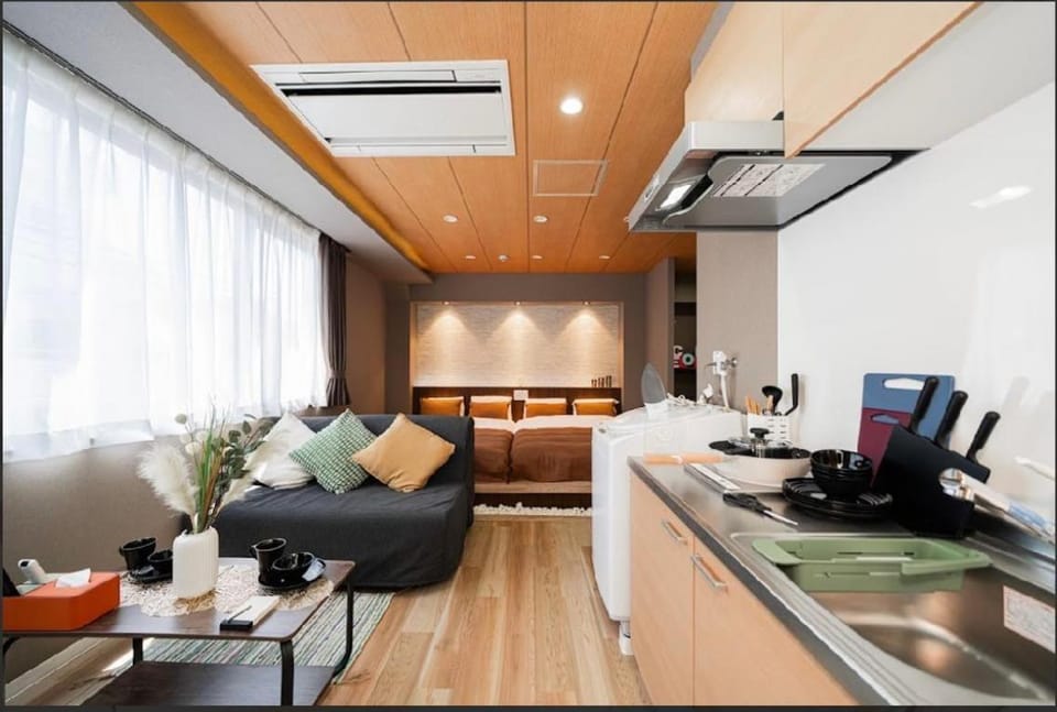 Kitchen or kitchenette, Living room, Dining area