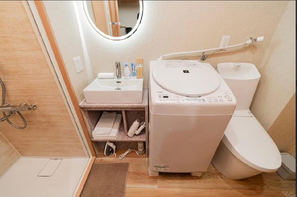 Toilet, washing machine