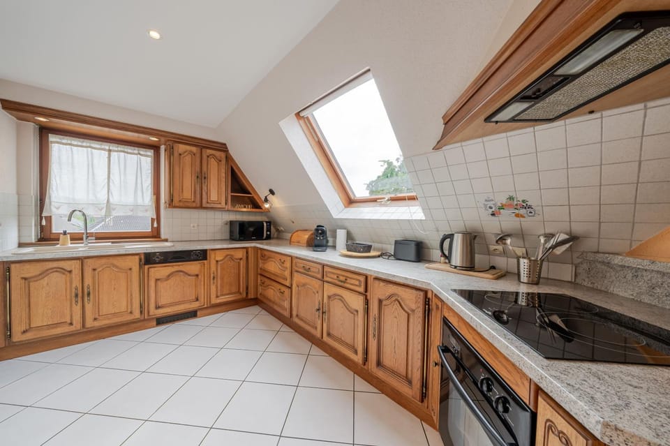 Kitchen or kitchenette, dishwasher, stove