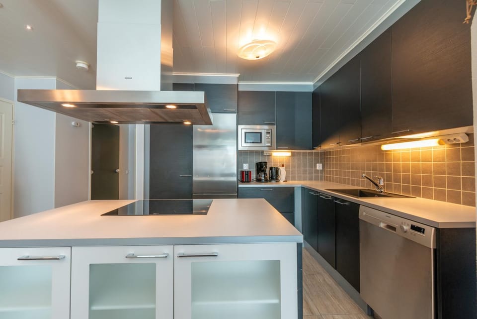 Kitchen or kitchenette, dishwasher, oven, stove