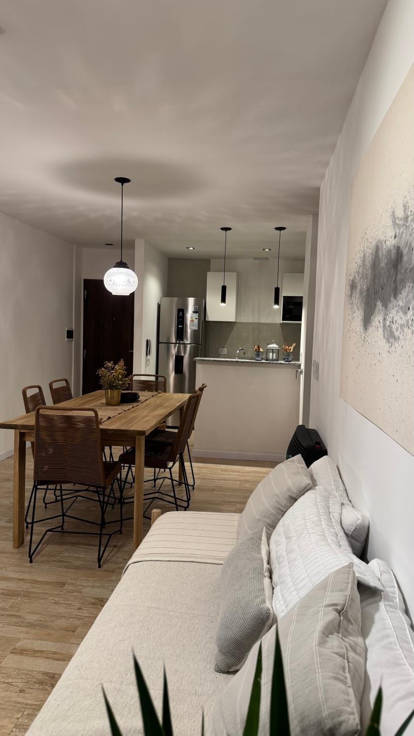 Bed, Living room, Dining area