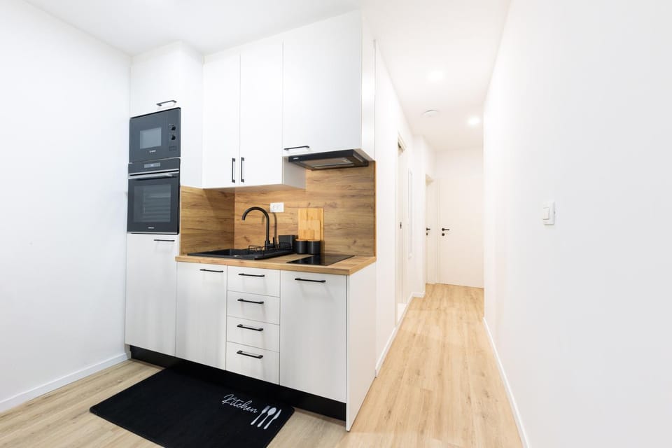 Kitchen or kitchenette, oven, stove
